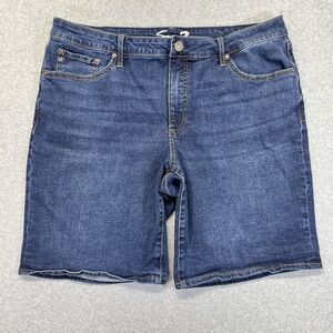 Seven7 Bermuda Shorts Women’s 16 Dark Wash Relaxed Denim